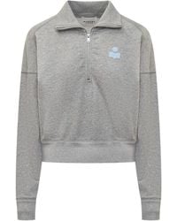Isabel Marant - Isabel Marant Étoile Ross Logo-Flocked Zip-Up Sweatshirt - Lyst