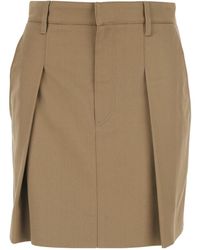 Brunello Cucinelli - Skirt With Belt Loops And Pleated Front - Lyst