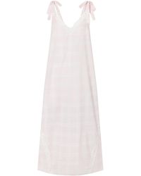 Posse - Marylin Gingham Lace-Trimmed Cotton Maxi Dress - Lyst