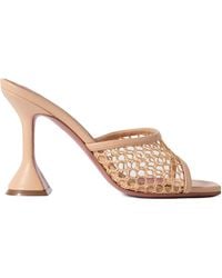 AMINA MUADDI - Lupita Fishnet And Leather Mules - Lyst