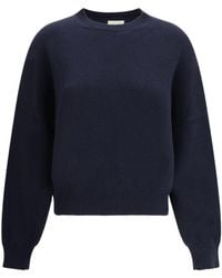 KHAITE - Crewneck Drop Shoulder Jumper - Lyst