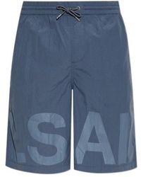 AllSaints - Largeletter Drawstring Swim Shorts - Lyst