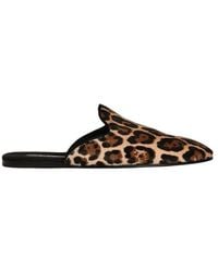 Dolce & Gabbana - Leopard Printed Slides - Lyst