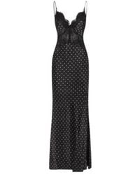 Self-Portrait - Polka Dot Satin Lace Maxi Dress - Lyst