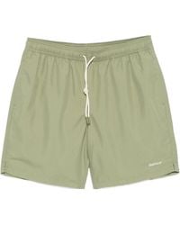 Barbour - Staple Logo-Embroidered Drawstring Swim Shorts - Lyst