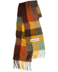 Acne Studios - Logo Patch Checked Scarf - Lyst
