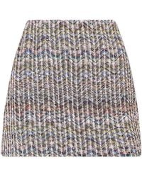 Missoni - Striped Metallic Crochet-Knit Mini Skirt - Lyst