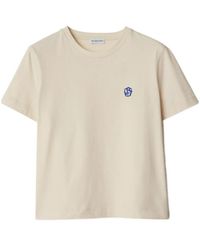 Burberry - Logo Embroidered Crewneck T-Shirt - Lyst