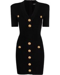 Balmain - Knitted V-Necked Dress - Lyst