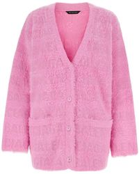 Balenciaga - V-Neck Oversized Knit Cardigan - Lyst