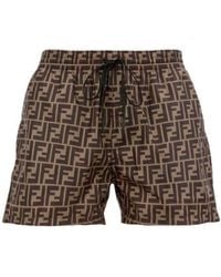 Fendi - Ff Drawstring Swim Shorts - Lyst