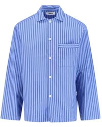 Tekla - Striped Poplin Pajama Shirt - Lyst