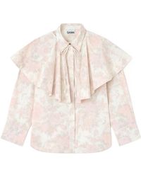 Ganni - Ruffled Collar Shirt - Lyst