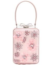 Self-Portrait - Satin Floral Beaded Micro Bag - Lyst