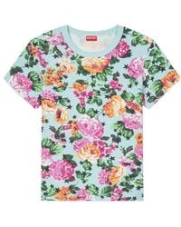 KENZO - Allover Floral Printed Crewneck T-Shirt - Lyst