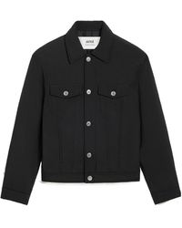 Ami Paris - Logo-Plaque Trucker Jacket - Lyst