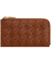 Bottega Veneta - Intrecciato L-Zipped Card Case - Lyst