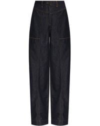 Self-Portrait - Contrast-Stitch Straight-Leg Jeans - Lyst