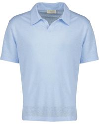 Officine Generale - Officine Générale Garment Dyed Knit Polo Shirt - Lyst