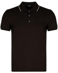 ZEGNA - Logo Embroidered Short Sleeved Polo Shirt - Lyst