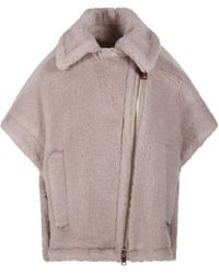 Max Mara - Newmanto Zip-Up Short-Sleeved Coat - Lyst