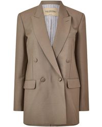 Valentino - Double-Breasted Long Blazer - Lyst