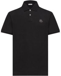 Moncler - Logo Patch Piqué Polo Shirt - Lyst