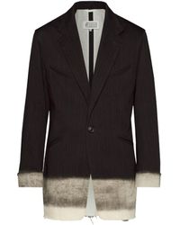 Maison Margiela - Pinstriped Button-Up Blazer - Lyst