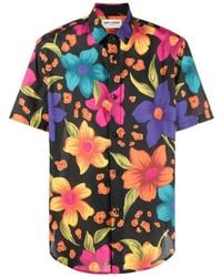 Saint Laurent - Floral Printed Short-Sleeved Shirt - Lyst