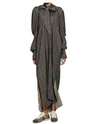 Uma Wang - Corey Printed Pussy-Bow Coat - Lyst