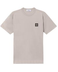 Stone Island - Slim-Fit T-Shirt With Compass Patch - Lyst