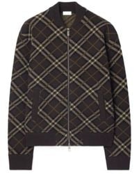 Burberry - Check Wool Cashmere Bomber Jacket - Lyst