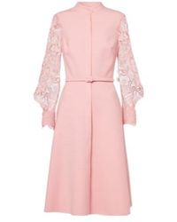 Oscar de la Renta - Guipure Lace-Trimmed Wool-Blend Midi Dress - Lyst