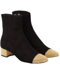 Rene Caovilla - Embellished Suede Ankle Boots - Lyst