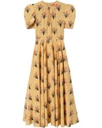 La DoubleJ - Petal Silk Midi Dress - Lyst
