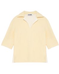 Jil Sander - Raglan-Sleeve V-Neck Polo Shirt - Lyst
