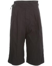 Y's Yohji Yamamoto - Loose Fit Pleated Shorts - Lyst