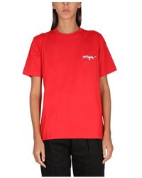 MSGM - Chest-Logo Crew Neck T-Shirt - Lyst