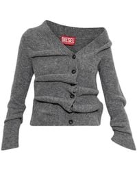 DIESEL - M-Ava Wrinkled Boiled Knit Cropped Cardigan - Lyst