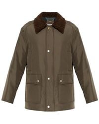 Maison Margiela - Fur Collared Button-Up Jacket - Lyst