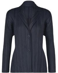 Pleats Please Issey Miyake - Pleated Notch-Lapel Jacket - Lyst