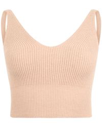 Peserico - U-Neck Cropped Knitted Tank Top - Lyst