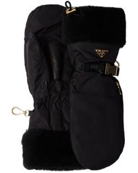 Prada - Re-Nylon And Shearling Mittens - Lyst