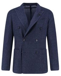 Lardini - Double-Breasted Peak-Lapel Blazer - Lyst