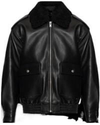 MISBHV - Shearling Collar Leather Jacket - Lyst