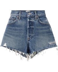 Agolde - Raw Hem Denim Shorts - Lyst