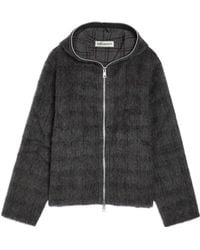 Our Legacy - Checked Zip-Through Brushed Wool-Blend Jumper - Lyst