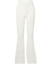 LoveShackFancy - Fosta Crocheted Cotton Flared Pants - Lyst