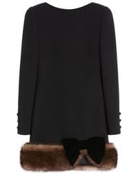 Valentino - Wool Crepe Short Dress - Lyst