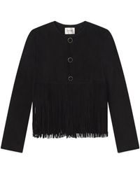 FRAME - Double-Layered Fringed Leather Jacket - Lyst